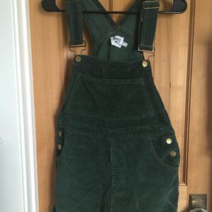 Dark green corduroy overalls